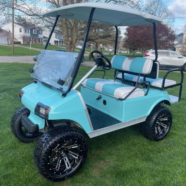 Club Car DS Custom 48V Electric Golf Cart – Teal OEM Body with Lift Kit & New Batteries