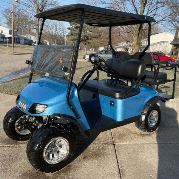 EZGO TXT Electric Custom Golf Cart – Lift Kit, Trojan Batteries & Rear Flip Seat